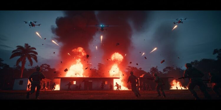 En Colombie une attaque à lexplosif et aux drones contre une base militaire dans le département de Cesar fait au moins six morts et 28 blessés selon le ministre de la Défense qui accuse la guérilla de lELN   Viral Mag