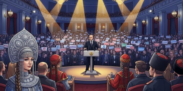 Découvrez lambiance unique de la conférence de presse record de Vladimir Poutine  admiration des journalistes costumes traditionnels guerre en Ukraine et même une demande en mariage en direct   Viral Mag