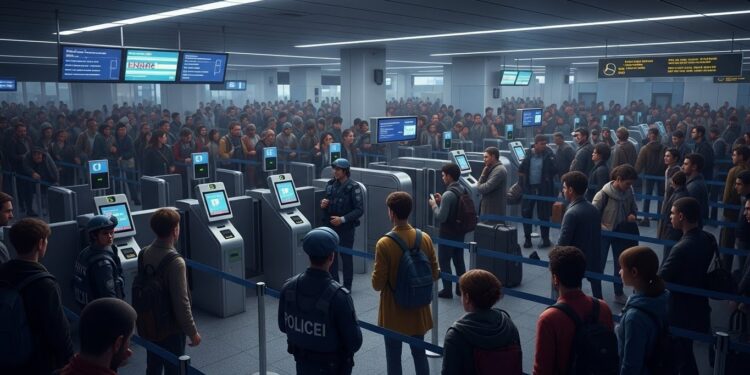 Contrôles Frontières UE : Chaos Dans Les Aéroports Européens - Viral Mag Depuis octobre les nouveaux contrôles biométriques aux frontières de lUE provoquent des attentes interminables dans les aéroports Files dattente jusquà 3 heures pannes récurrentes la situation risque dempirer en janvier Viral Mag