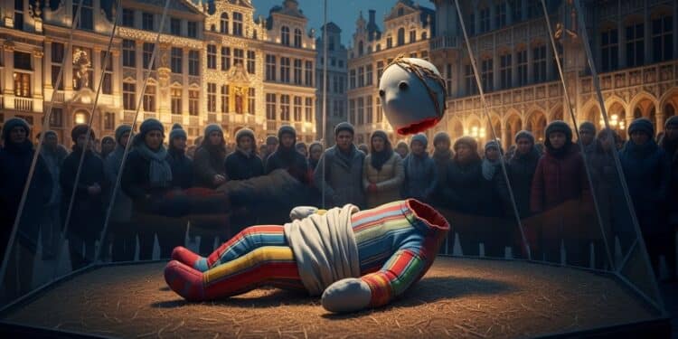 Découvrez lincroyable polémique autour de la nouvelle crèche  inclusive  de la Grand Place de Bruxelles  personnages en chiffon sans visage et cerise sur le gâteau la tête du petit Jésus volée et décapitée   Viral Mag