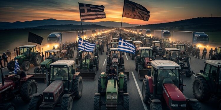 Crise Agricole Explosive en Grèce : Routes Bloquées - Viral Mag Les agriculteurs grecs paralysent les routes et menacent la frontière avec la Bulgarie Fraude aux subventions variole ovine et revenus en chute libre pourquoi la colère monte Viral Mag
