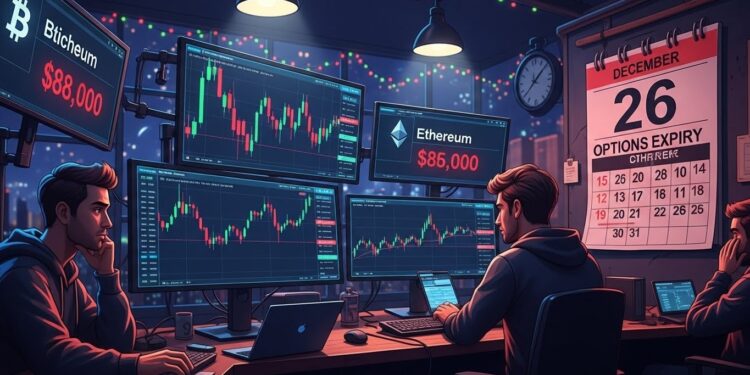 Crypto : Consolidation Avant l’Expiration Record des Options - Viral Mag Découvrez pourquoi Bitcoin Ethereum et les altcoins stagnent autour de 88 000 $ et 3 000 $ ce 23 décembre 2025 avant une expiration doptions de 28 milliards de dollars qui pourrait tout changer Viral Mag