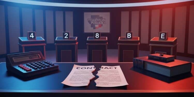 Des Chiffres et des Lettres : Facture Salée pour France Télévisions - Viral Mag Départ conflictuel de Bertrand Renard et Arielle Boulin Prat France Télévisions condamnée à verser près de 450 000 euros Retour sur la fin tumultueuse dun jeu culte après 53 ans dantenne Viral Mag