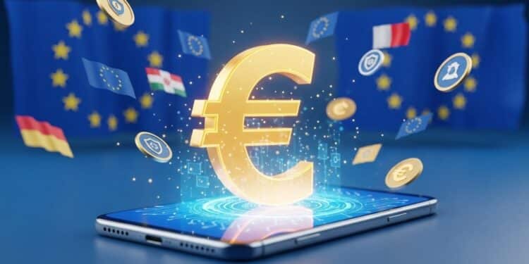 Digital Euro : L’UE Unie Pour Une Monnaie Numérique - Viral Mag Découvrez comment les gouvernements européens viennent de saccorder sur le digital euro un projet ambitieux pour renforcer la souveraineté monétaire face aux stablecoins dominés par le dollar Viral Mag