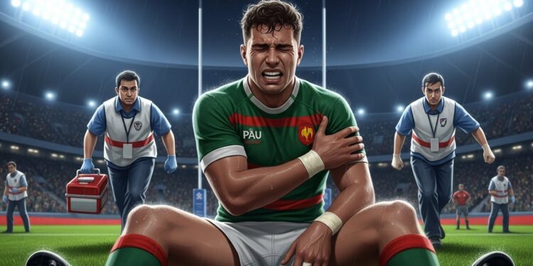 Découvrez les détails de la grave blessure dÉmilien Gailleton luxation épaule gauche lors de Pau La Rochelle et ses conséquences pour la Section Paloise et le XV de France   Viral Mag