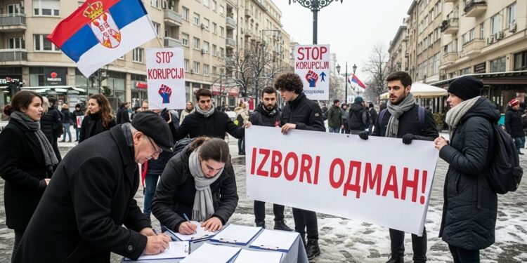 Les étudiants serbes mobilisés depuis un an après la tragédie de Novi Sad collectent des signatures pour exiger des élections anticipées et évaluer leur soutien populaire face à la corruption   Viral Mag
