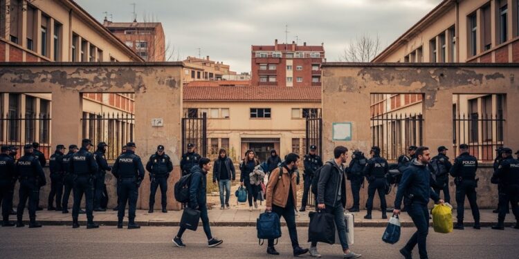 Expulsion De Migrants À Badalone : Crise Du Logement Explose - Viral Mag Près de 200 migrants expulsés dun lycée abandonné près de Barcelone Une opération controversée qui met en lumière la grave crise du logement en Espagne et les tensions autour de limmigration Viral Mag
