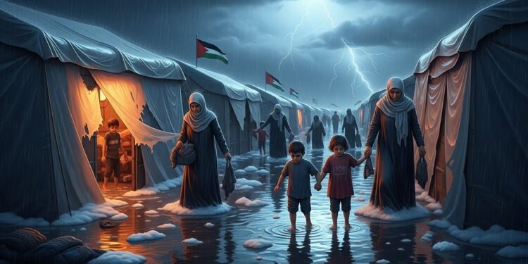 Gaza : 13 Morts dans les Inondations et le Froid Glacial - Viral Mag Diluviennes pluies sur Gaza 13 morts dont trois bébés dhypothermie Tentes submergées familles sans abri Le drame humanitaire saggrave sous la tempête Byron Viral Mag