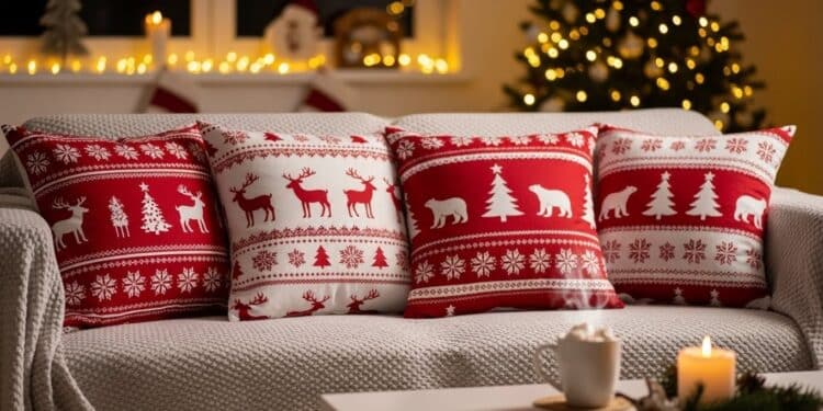 Découvrez ces housses de coussin de Noël à seulement 9€ le lot de 4 Une touche cosy et festive qui transforme instantanément votre salon sans ruiner votre budget    Viral Mag