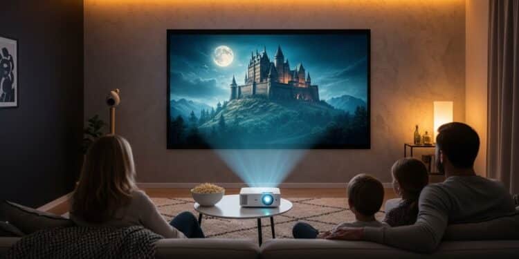 Idée Cadeau Noël : Vidéoprojecteur 4K Ultra Compact à Petit Prix - Viral Mag Découvrez ce vidéoprojecteur 4K nouvelle génération ultra compact à prix cassé sur Amazon Parfait pour des soirées cinéma maison inoubliables ce bijou technologique transforme votre salon en salle obscure pour moins de 70 euros Viral Mag