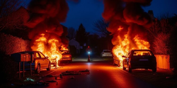 Dans la nuit du 8 au 9 décembre 2025 une trentaine de véhicules ont été vandalisés et incendiés à Châteauneuf sur Isère Un suspect en trottinette électrique est recherché après avoir aussi détruit la boîte aux lettres du Père Noël des écoles   Viral Mag
