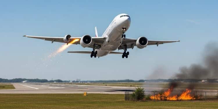Incident Dramatique : Boeing 777 En Feu À Dulles Sans Blessés - Viral Mag Retour durgence dun Boeing 777 de United Airlines à Washington Dulles après une panne moteur provoquant un incendie de broussailles Aucun blessé parmi les 290 personnes à bord Détails exclusifs sur cet événement choquant Viral Mag
