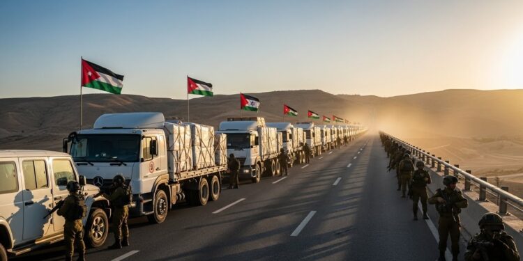 Israël Réouvre Allenby pour l’Aide à Gaza : Espoir Fragile - Viral Mag Après deux mois de fermeture suite à une attaque le poste frontière dAllenby entre la Jordanie et la Cisjordanie rouvre pour laide humanitaire vers Gaza Camions de ciment et de sable reprennent la route sous haute sécurité Viral Mag