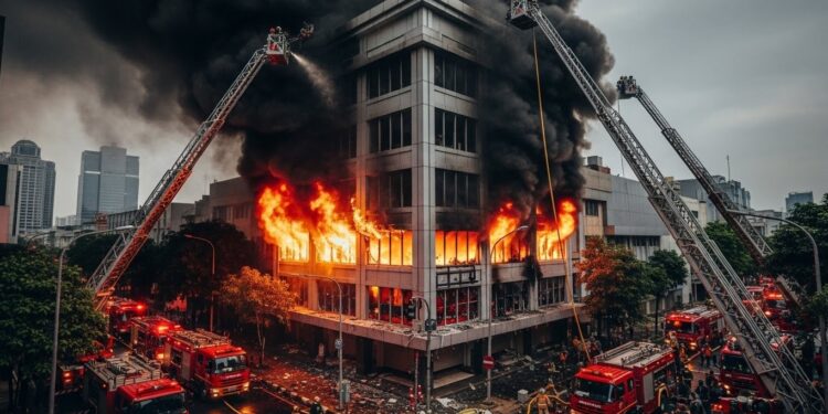 Jakarta : 22 Morts dans un Incendie Déclenché par un Drone - Viral Mag Tragédie à Jakarta un immeuble de bureaux ravagé par un incendie causé par lexplosion dune batterie de drone 22 victimes majoritairement asphyxiées Le bilan pourrait salourdir Viral Mag