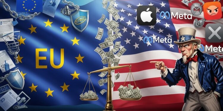Découvrez comment les régulations européennes comme le DSA et le DMA contrarient les États Unis avec sanctions et amendes records contre Google et X Un bras de fer transatlantique passionnant   Viral Mag