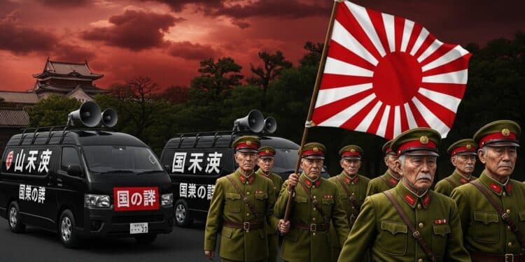 Avec larrivée au pouvoir de Sanae Takaichi les groupes ultranationalistes comme Taikosha sentent leurs idées patriotiques gagner du terrain au Japon Un virage à droite qui ravive lesprit samouraï   Viral Mag