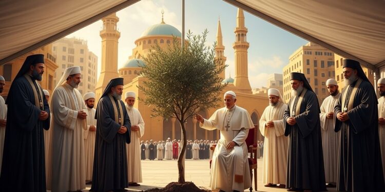 Découvrez le geste fort du pape Léon XIV à Beyrouth  plantation dun olivier symbole de paix et appel vibrant à lunité interreligieuse au cœur dun Liban encore fragile   Viral Mag