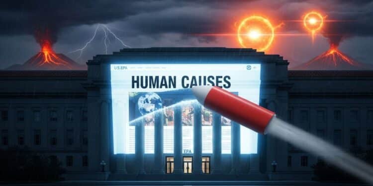 LAgence américaine de protection de lenvironnement est accusée davoir modifié son site pour atténuer la responsabilité humaine dans le réchauffement Retrait de pages promotion des causes naturelles  un virage spectaculaire sous Trump   Viral Mag