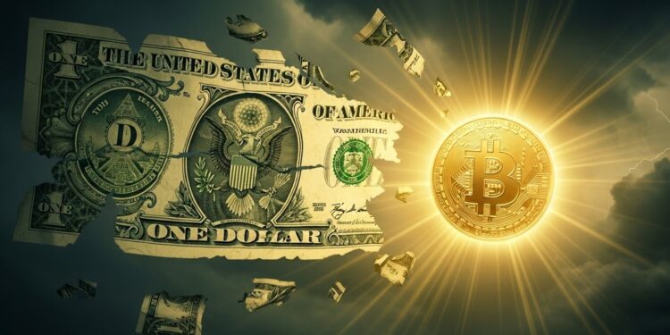 Les recherches Google pour  dollar debasement  atteignent un record historique Le dollar faiblit la masse monétaire explose la Fed relance lassouplissement  le décor parfait pour Bitcoin et les cryptos    Viral Mag