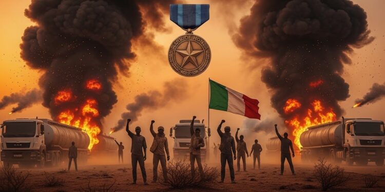 Le Mali décore à titre posthume 27 chauffeurs de camions citernes tués par des jihadistes lors de missions dapprovisionnement en carburant Un hommage poignant à des héros ordinaires face à la menace terroriste   Viral Mag