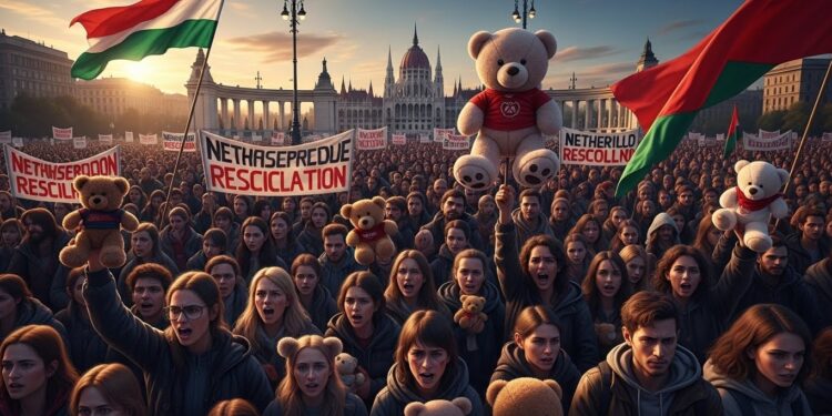 Manifestation Massive à Budapest : Orban Sommé de Démissionner - Viral Mag Plus de 50 000 Hongrois dans les rues de Budapest exigent la démission de Viktor Orban après des scandales de maltraitance denfants Un mouvement qui secoue le pays avant les élections Viral Mag