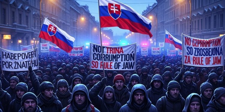 Manifestations Massives en Slovaquie Contre la Corruption - Viral Mag Découvrez pourquoi des milliers de Slovaques descendent dans la rue contre les réformes controversées du gouvernement Fico menaçant lÉtat de droit et les minorités Une mobilisation historique Viral Mag