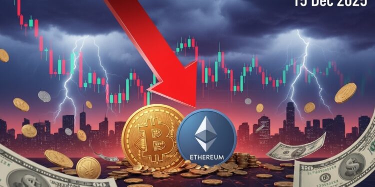 Pourquoi le Marché Crypto Chute Aujourd’hui le 15 Décembre 2025 - Viral Mag Découvrez les raisons derrière la baisse du marché crypto ce 15 décembre 2025 anticipation des données US décision de la BoJ deleveraging et signaux techniques baissiers sur Bitcoin et Ethereum Viral Mag