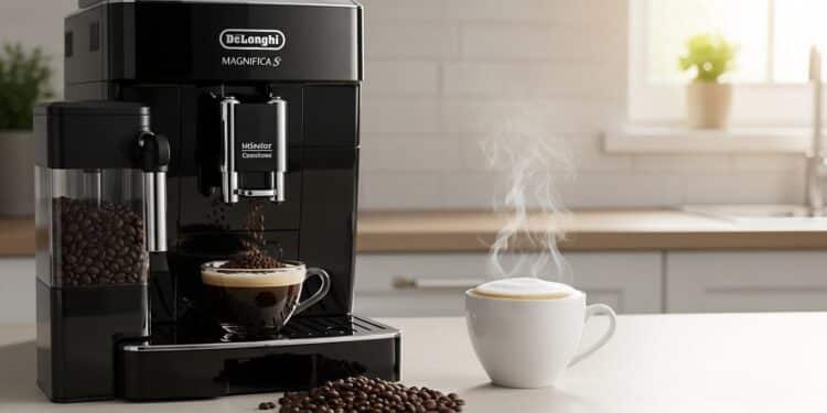 Découvrez la machine à café automatique DeLonghi Magnifica S avec broyeur et mousseur à lait à seulement 289€ au lieu de 349€ Un cappuccino de barista chez vous à prix cassé    Viral Mag