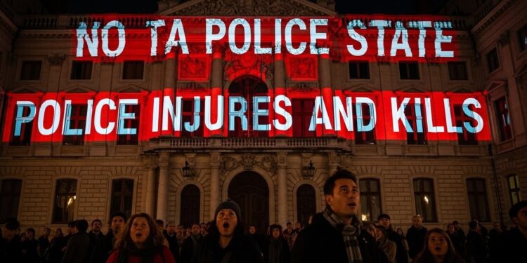 Durant la Fête des Lumières 2025 à Lyon des slogans hostiles à la police ont été projetés sur le palais Saint Pierre Retour sur un acte choc qui divise profondément la ville   Viral Mag