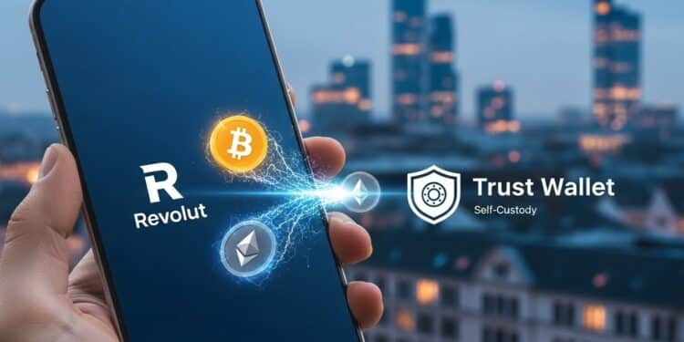 Revolut et Trust Wallet : Crypto Instantanée en EEA - Viral Mag Découvrez lintégration Revolut Trust Wallet qui révolutionne les achats de crypto en auto custodie pour les utilisateurs EEA BTC ETH et plus sans frais cachés Une étape majeure pour la finance décentralisée Viral Mag
