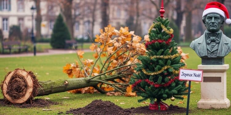 Découvrez lincident choquant à Saint Nazaire où larbre symbolisant la laïcité a été déterré pour un sapin de Noël Le maire condamne fermement cet acte irrespectueux des valeurs républicaines   Viral Mag