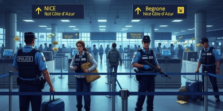 Scandale à l’Aéroport de Nice : Policiers Corrompus par Narcotrafiquants - Viral Mag Découvrez le choc de la corruption à laéroport de Nice où deux policiers auraient facilité le passage de drogue contre 1000 euros chacun Un dossier explosif qui révèle les failles de la sécurité frontalière Viral Mag