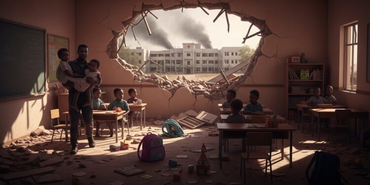 Le 4 décembre des frappes attribuées aux FSR ont détruit une école maternelle et un hôpital à Kalogi tuant 114 personnes dont 63 enfants LOMS dénonce des attaques répétées sur les civils   Viral Mag