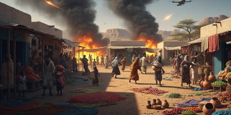 Une frappe de drone tue dix personnes sur un marché au Darfour Au Kordofan famine et évacuations humanitaires marquent lavancée des paramilitaires dans la guerre au Soudan   Viral Mag
