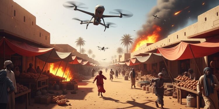 Dix morts dans une frappe de drone sur un marché à Al Malha au Darfour Nord Le conflit au Soudan sintensifie provoquant une crise humanitaire dramatique et une famine confirmée   Viral Mag