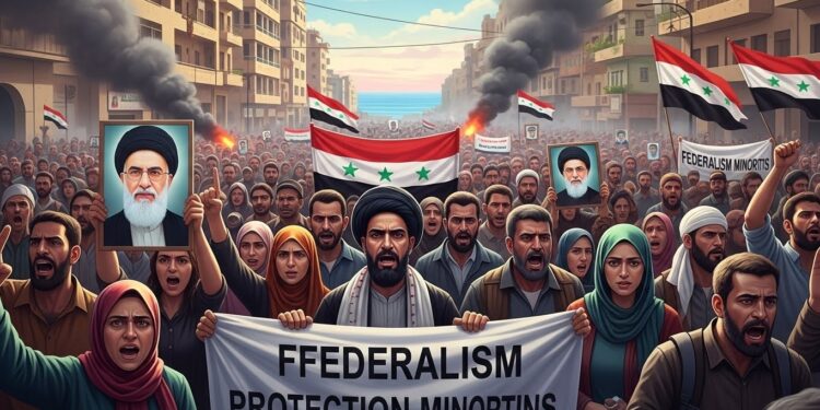 Des milliers dAlaouites descendent dans les rues de Syrie pour dénoncer les violences sectaires après un attentat à la mosquée de Homs Revendiqué par un groupe extrémiste cet acte ravive les tensions dans un pays fragilisé   Viral Mag