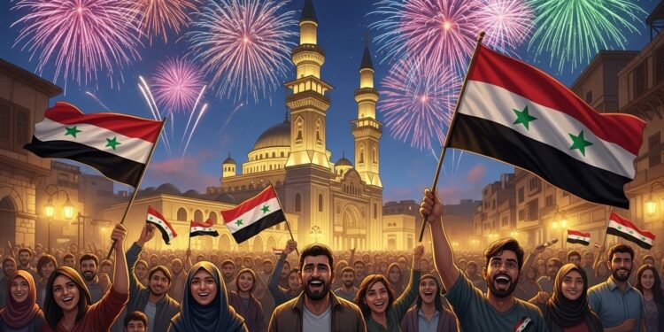 Un an après la chute de Bachar al Assad des milliers de Syriens célèbrent à Damas la renaissance dun pays Paix fragile défis immenses et espoirs de reconstruction  découvrez les coulisses de cette transition historique   Viral Mag