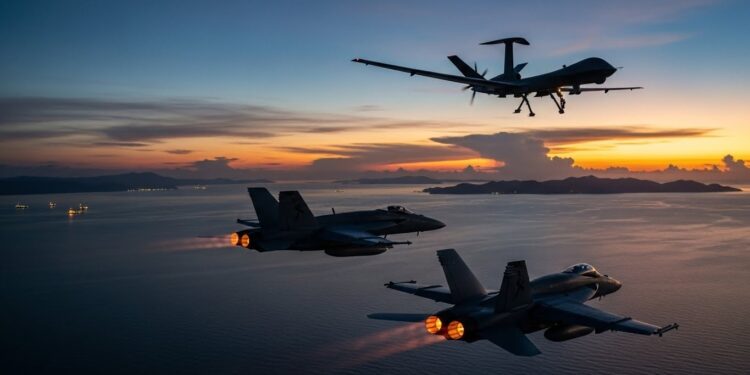 Tensions Explosives : Avions US aux Portes du Venezuela - Viral Mag Drones bombardiers et chasseurs américains frôlent les côtes vénézuéliennes Washington parle de lutte antidrogue Caracas crie à la provocation Que se passe t il vraiment en mer des Caraïbes Viral Mag