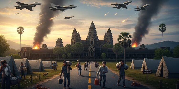 Tensions Explosives : Bombardements Près d’Angkor Wat au Cambodge - Viral Mag Le Cambodge accuse la Thaïlande davoir bombardé la province de Siem Reap près dAngkor Wat Bilan humain lourd évacuations massives et violation du droit international dans ce conflit frontalier ravivé Viral Mag