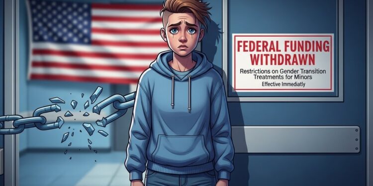 Trump Restreint Drastiquement l’Accès aux Soins de Transition pour Jeunes Transgenres - Viral Mag Ladministration Trump annonce des mesures choc retirant financements fédéraux aux hôpitaux offrant traitements hormonaux et chirurgicaux aux mineurs transgenres rendant ces soins presque inaccessibles même dans les États permissifs Viral Mag