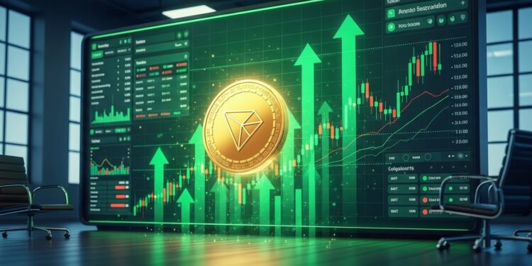 TRX Confirme un Pattern Haussier : Objectif +25% - Viral Mag TRX rebondit fortement après linvestissement massif de Justin Sun dans Tron Inc Analyse technique et fondamentaux expliquent pourquoi le token vise 0356 $ dans les prochaines semaines Viral Mag