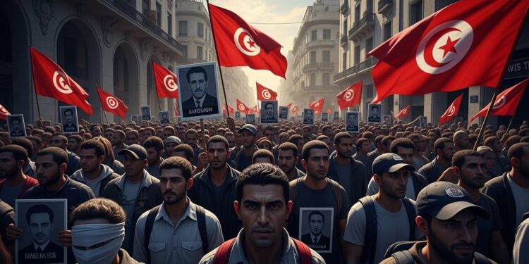 Tunisie : Quatrième Mobilisation pour Défendre les Libertés - Viral Mag À Tunis des centaines de manifestants défilent pour la quatrième semaine consécutive contre la dérive autoritaire du président Kais Saied Arrestations dopposants répression la Tunisie sinquiète pour ses libertés Viral Mag