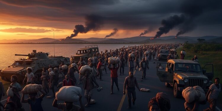 Uvira Menacée : Exode Massif Face à l’Avancée du M23 - Viral Mag La ville stratégique dUvira à lest de la RDC se vide sous la menace imminente du M23 soutenu par le Rwanda Plus de 30 000 Congolais fuient vers le Burundi dans le chaos Analyse complète dune situation explosive Viral Mag