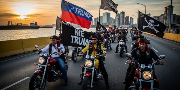 À Caracas motards déguisés en pirates dénoncent Trump et le blocus naval américain contre les pétroliers vénézuéliens Colère et patriotisme dans les rues   Viral Mag