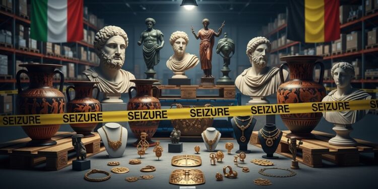 Vestiges Antiques Saisis à Bruxelles : L’Italie Revendique 283 Trésors - Viral Mag Découvrez lenquête italo belge sur près de 300 artefacts antiques saisis à Bruxelles LItalie lutte pour récupérer ces vestiges pillés face aux contestations des marchands dart Un dossier explosif Viral Mag