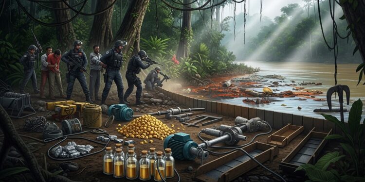 Opération Guyana Shield  près de 200 interpellations en décembre contre lexploitation aurifère illégale au Brésil Guyane Guyana et Suriname Saisies massives et coopération Interpol   Viral Mag