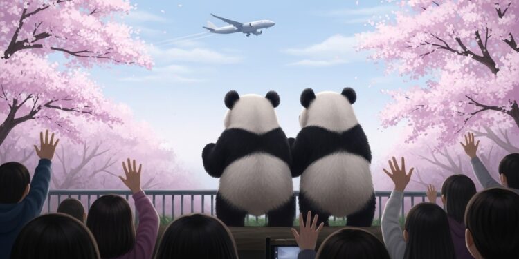 Adieux Émouvants aux Pandas de Tokyo : Retour en Chine Inéluctable - Viral Mag Les jumeaux pandas Xiao Xiao et Lei Lei quittent le zoo dUeno à Tokyo pour la Chine marquant la fin dune ère après 50 ans de présence Tensions diplomatiques sino japonaises accélèrent ce départ symbolique Viral Mag