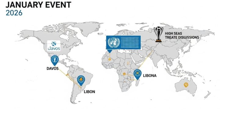 Découvrez lagenda international brûlant du 17 au 25 janvier 2026  Forum de Davos entrée en vigueur du traité haute mer discours de Trump sport et tensions géopolitiques majeures   Viral Mag