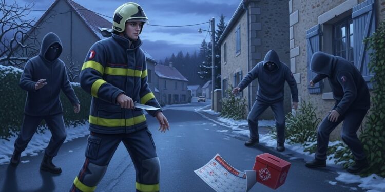 Découvrez le récit choquant de lagression dun pompier volontaire à Loué Sarthe lors de sa tournée de calendriers Trois individus armés lont attaqué volant les dons Un acte qui bouleverse une petite commune   Viral Mag