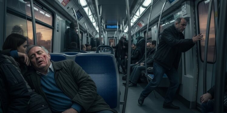 Une agression violente et gratuite secoue le RER A dans les Yvelines  un homme de 53 ans poignardé au visage alors quil dormait Lauteur en fuite Décryptage dun fait divers choquant et analyse de linsécurité croissante dans les transports   Viral Mag